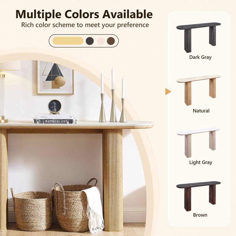 63" Modern Console Table, Entryway Table, Sofa Table with Fluted Bases