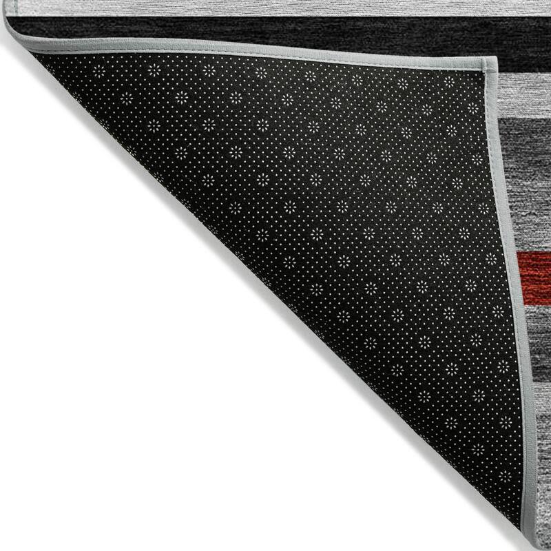 Machine Washable Indoor/ Outdoor Modern Stripes Chantille Rug