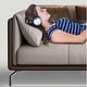 preview thumbnail 8 of 12, 3 Seater Solid Wood Frame Leather Sofa with 4 Unique Pillows