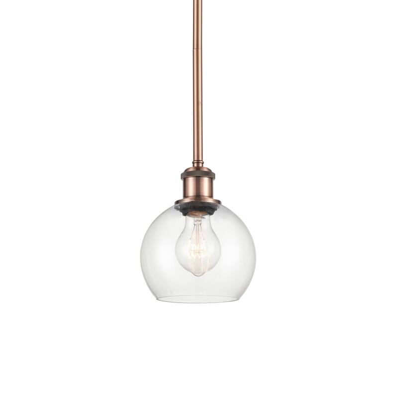 Innovations Lighting 516-1S-8-6 Athens Pendant Athens 6" Wide Mini - Antique Copper / Clear