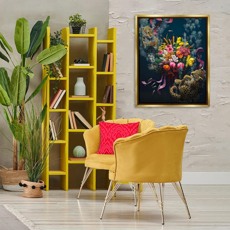 Stupell Bouquet with Leopards Underwater Framed Floater Canvas Wall Art Design By Heather Gauthier