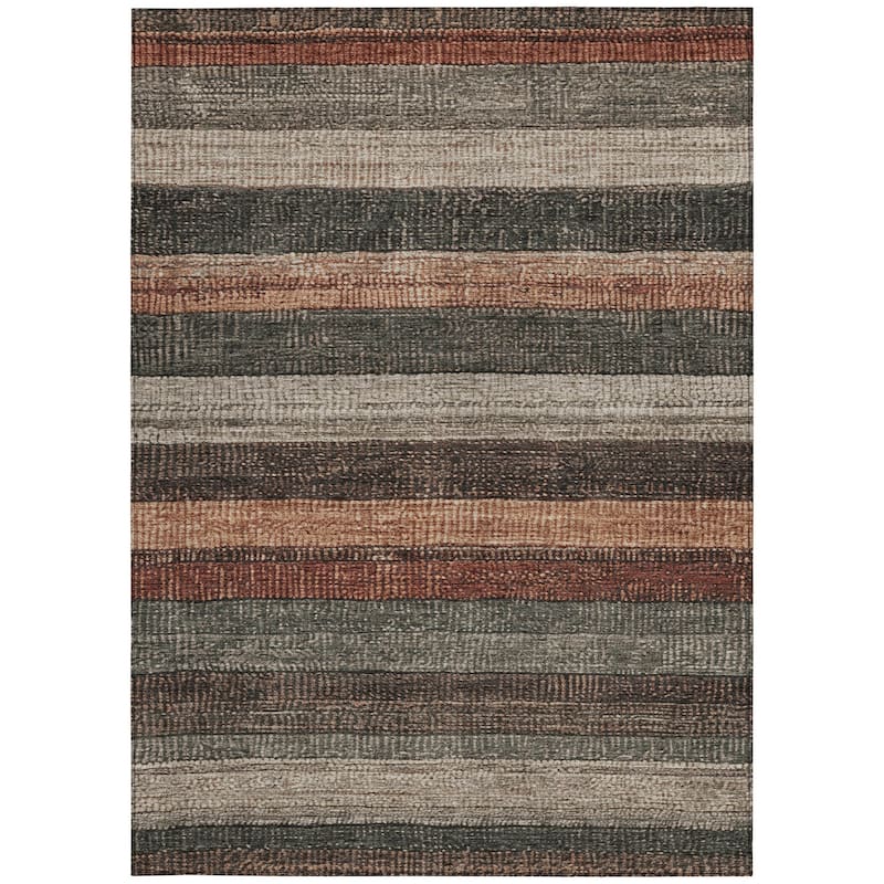 HomeRoots Striped Transitional Rectangle Outdoor Rug