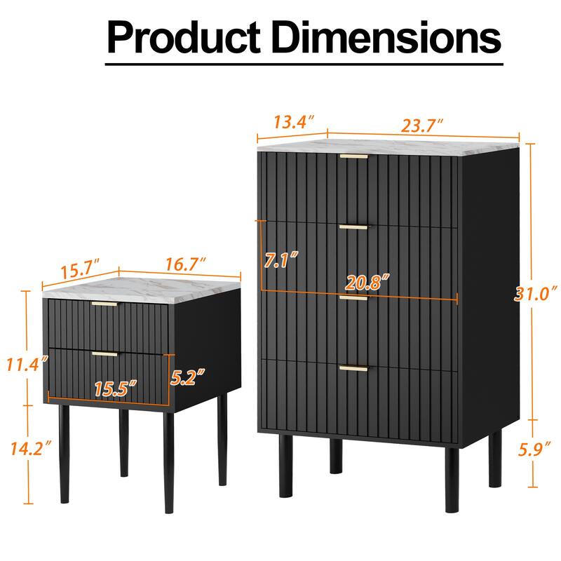 4 Drawers Dresser Storage Imitation Marble Texture Cabinet Organizer