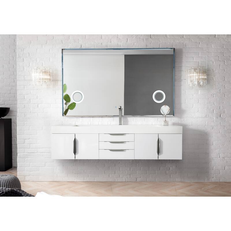 James Martin Vanities 983-V72S-W-N-GW Columbia 72" Wall Mounted Single