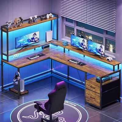 L Shaped Desk 94.4" Computer Desk Corner Gaming Desk