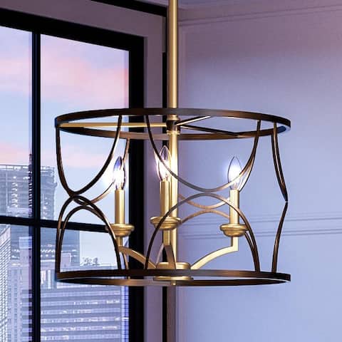Luxury French Country Chandelier, 12"H x 18.125"W, with Classic Style, Midnight Black, by Urban Ambiance
