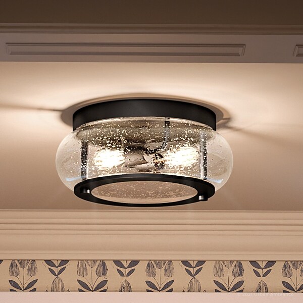 Luxury Utilitarian Ceiling Light, 5.75"H x 12"W, with Coastal Style, Black Bronze, UQL3291 by Urban Ambiance. Opens flyout.