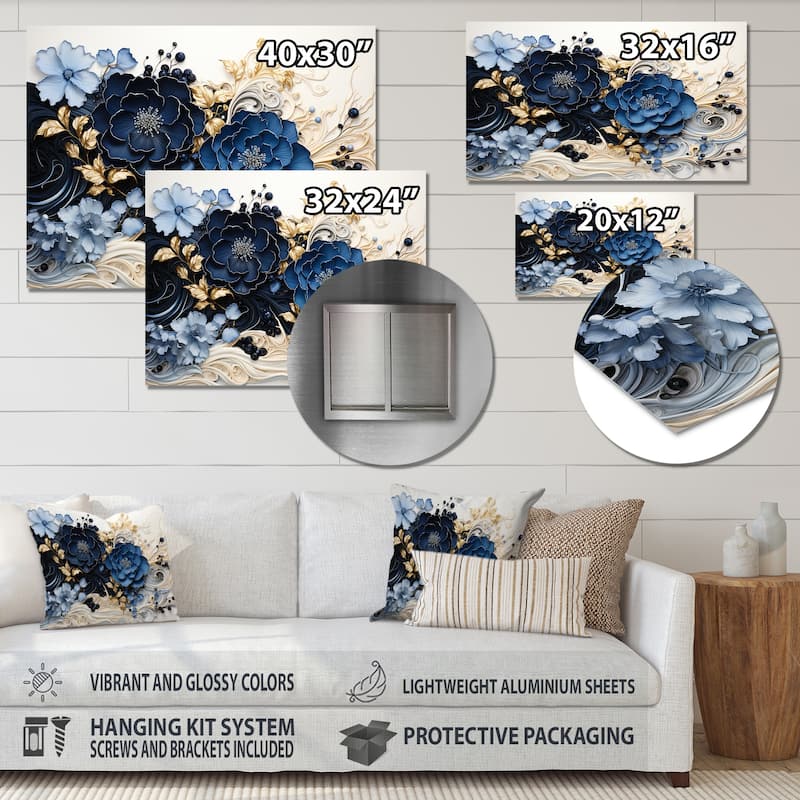 Designart "Liquid Ink Spiralscape I" Abstract Spirals Metal Wall Art Living Room