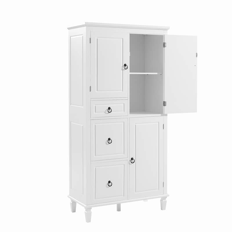 Multi-Functional Storage Cabinet with Adjustable Shelves,3 Drawers,and 3 Enclosed Compartments -Stylish and Versatile Organizer