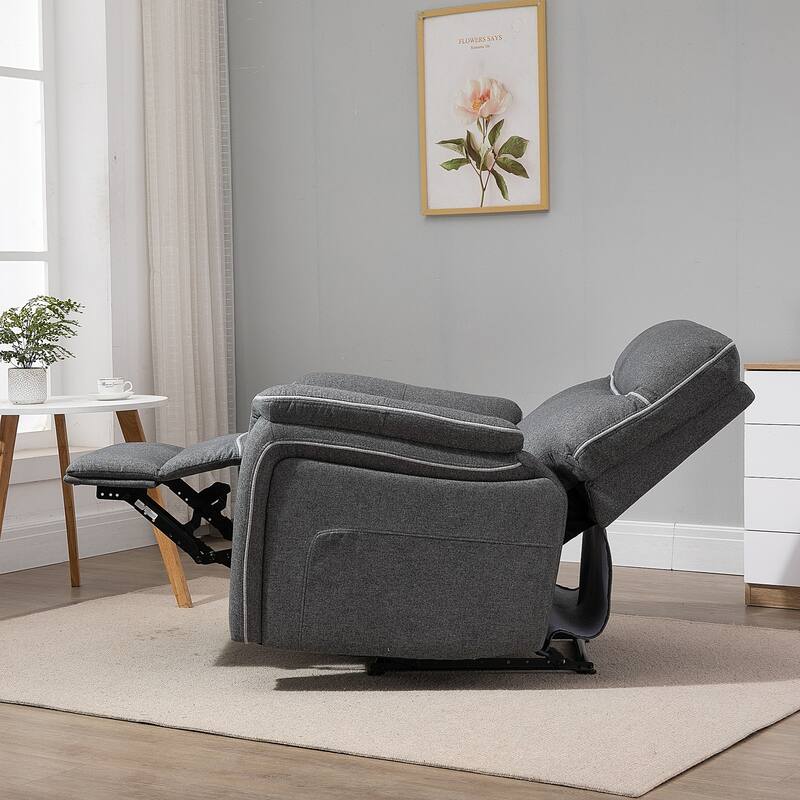 Manual Recliner Chair Armchair Sofa with Footrest Padded Armrest