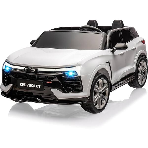 slide 2 of 41, 24V Kids Ride on Car 2 Seater, Licensed Chevrolet Blazer Battery Powered Electric Vehicles Car White