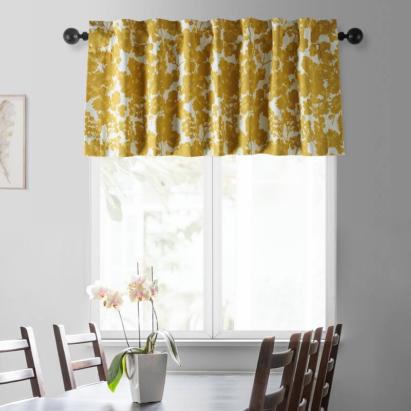 Exclusive Fabrics Fleur Printed Cotton Window Valance - 50 X 19