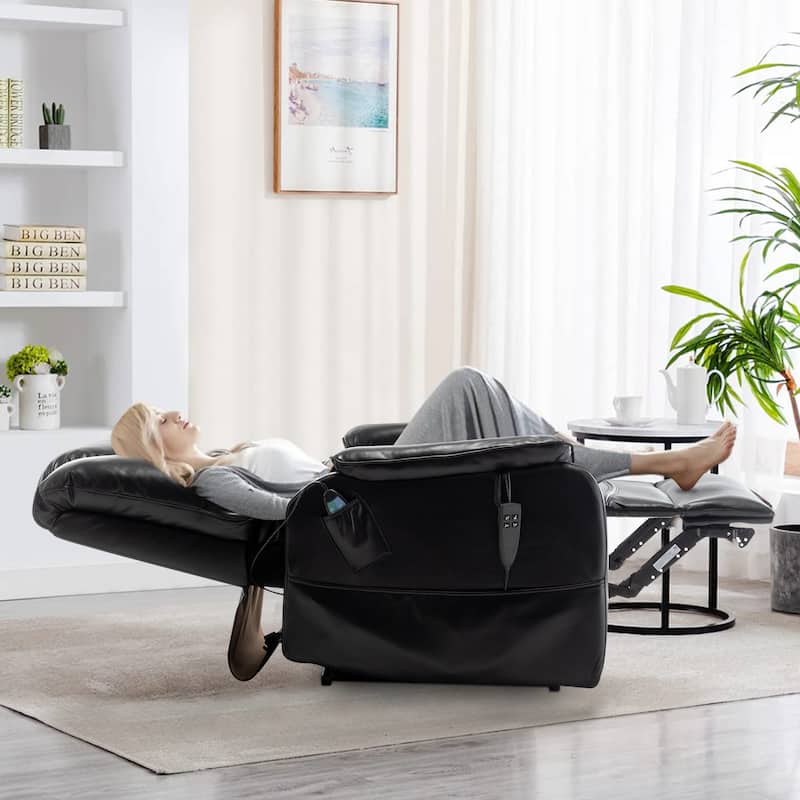 35.5"W Dual Electric Power Lift Recliner,Massage&Heat,180 degrees