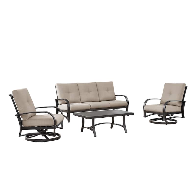 Patio Outdoor 4 Pieces Furniture Sofa Set with Sunbrella Cushion
