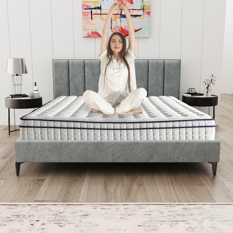 Assembled in USA - 12" Diamond Hybrid Mattress Pocket Coil and Cool Gel Memory Foam