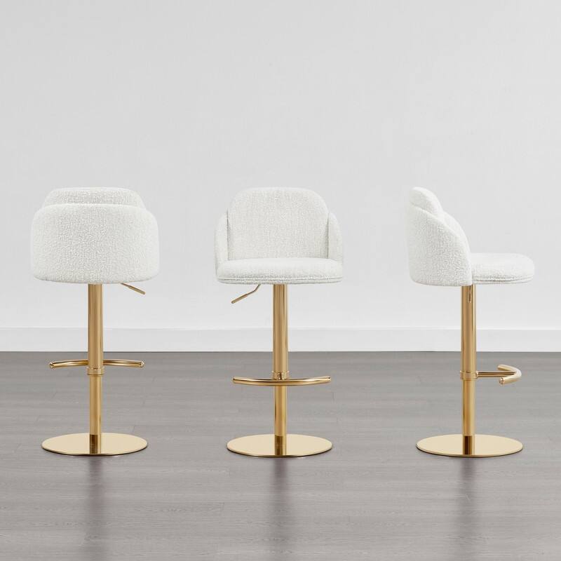 Spruce & Spring Joseph Modern Adjustable Swivel Counter Bar Stools with Back and Arched Footrest