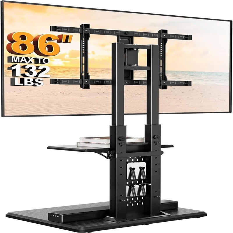 Floor TV Stand with Mount - Black