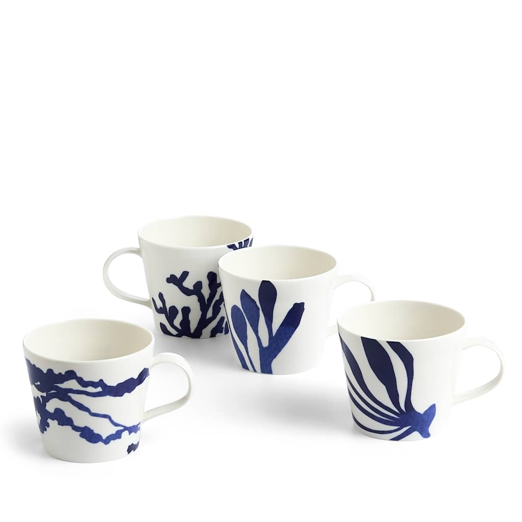 Royal Doulton 1815 Pacific Mug 13.5oz 2025 Mixed Patterns Blue, Set of 4