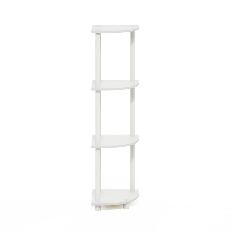 Furinno Turn-N-Tube 4-Tier Corner Display Rack Multipurpose Shelving Unit, Columbia Walnut/Black