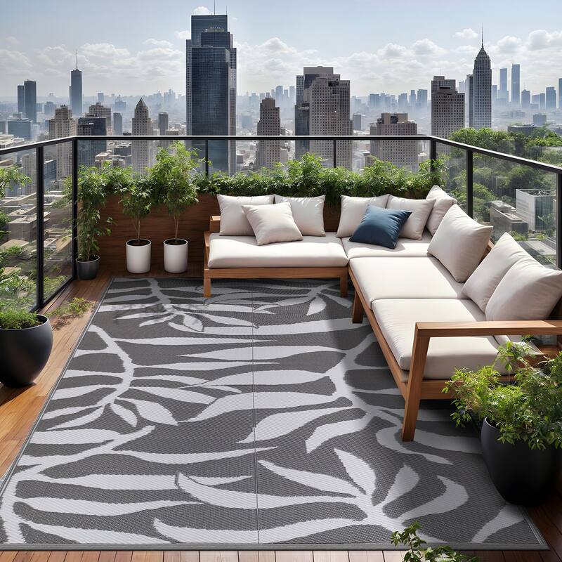 Beverly Rug Reversible Mats Plastic Outdoor Rug for Camping, Patio, Backyard, RV, Picnic, Deck