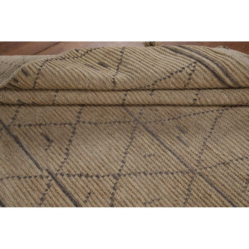 Trellis Moroccan Oriental Area Rug Hand-Knotted Wool Carpet - 5'6" x 8'7"