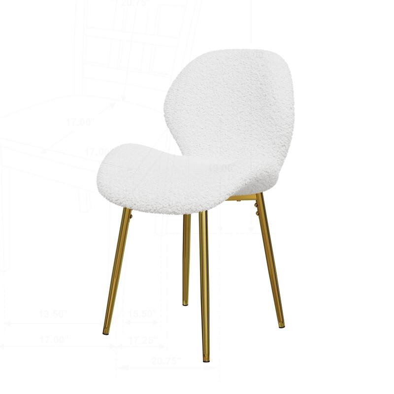 Modern Minimalist Dining Chairs Set with Sturdy Metal Legs and Comfortable Backrest