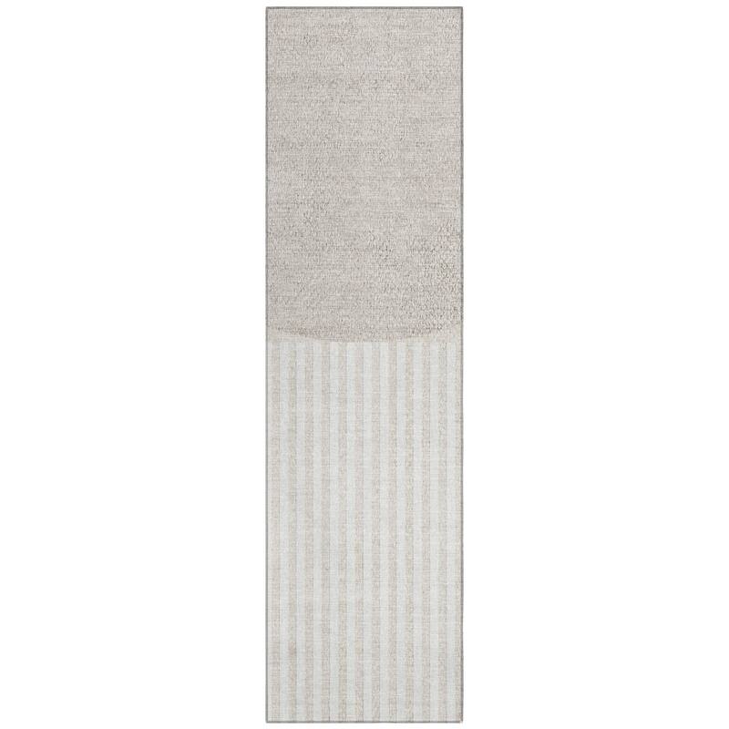 Machine Washable Indoor/Outdoor Contemporary Mod Chantille Rug