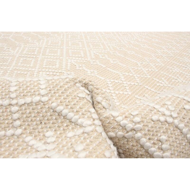 ECARPETGALLERY Braid weave Sienna Cream Wool Rug - 5'0 x 8'0
