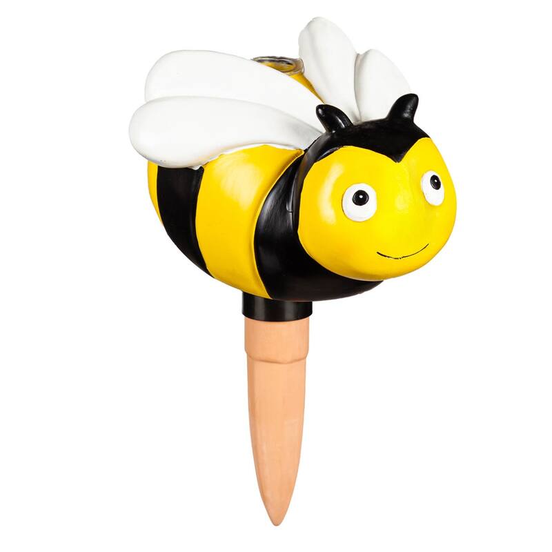 Set of 3 resin clay plant watering globe, Bumble bee