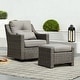 preview thumbnail 55 of 105, Murphy Outdoor Wicker Patio Outdoor Sofa Swivel Chair Coffee Table 1 Chair+1 Ottoman - Gray Wicker-Brownish Gray