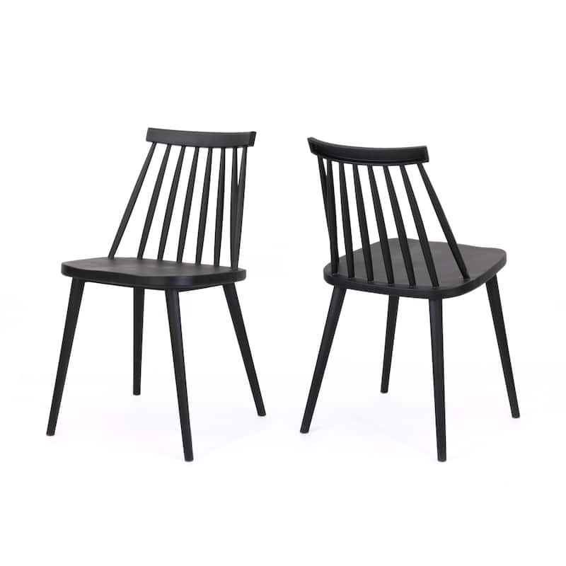 Country Set of 2 Dining Chairs with Hollow Slat Back Spindle Back for Kitchen Dining Room Living Room and Balcony