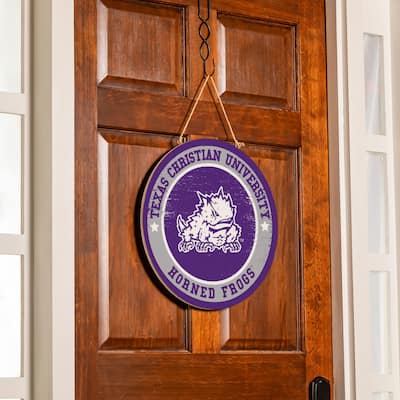 Texas Christian University Wooden Door Decor Wall Sign - Multi-Color