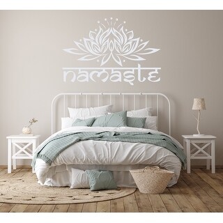 Namaste Wall Decal Quote Lotus Flower - Bed Bath & Beyond - 35939690