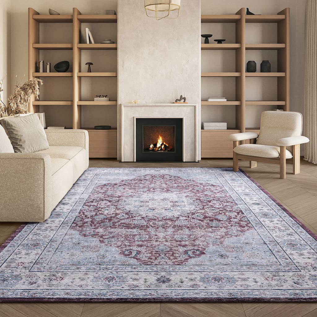 SAFAVIEH Tucson Machine Washable Slip Resistant Izora Traditional Rug