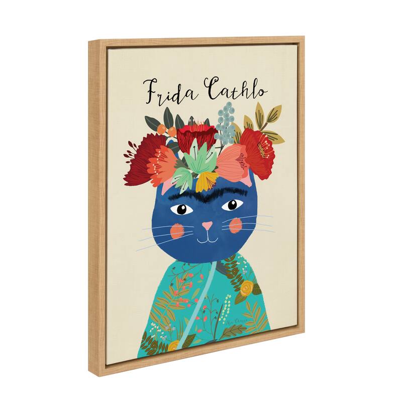 DesignOvation Sylvie Frida Cathlo Framed Canvas by Mia Charro