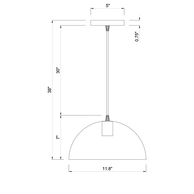 Chase White 1-Light Dome Pendant Light