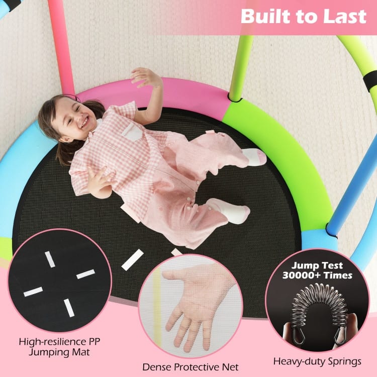 55" Kids Trampoline Gift for for 3-6 Years Old Boys and Girls-Green