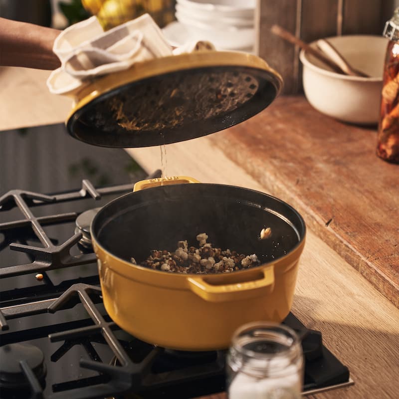 STAUB Cast Iron 4-qt Round Cocotte