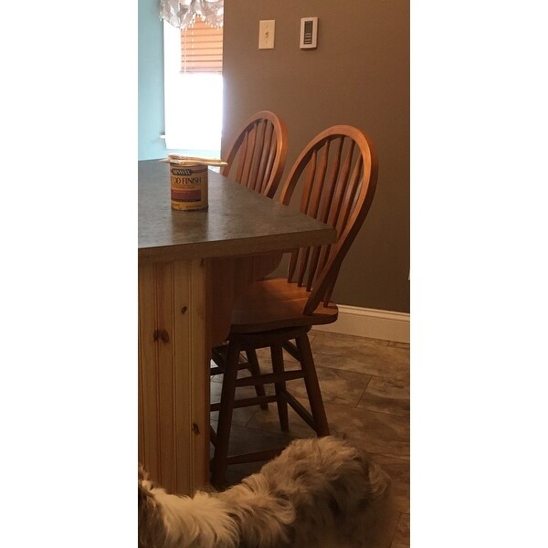 Top Product Reviews For Solid Medium Oak Windsor Back Swivel Counter Height Bar Stool 7992192 Overstock
