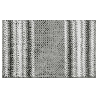 Striped Bathroom Rugs, Extra Soft and Absorbent Fluffy Chenille Bath Mat Rug, Non Slip Bathroom Floor Mat