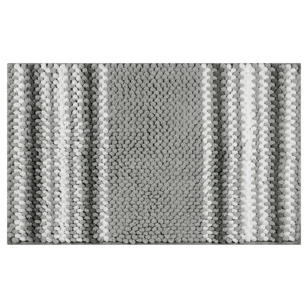 Striped Bathroom Rugs, Extra Soft and Absorbent Fluffy Chenille Bath Mat Rug, Non Slip Bathroom Floor Mat
