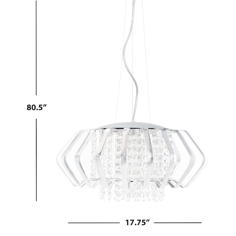 SAFAVIEH Lighting Rejane Pendant - 17.8"x17.8"x9.25-80.5" - Blue Crackle - 18Wx18Dx81H
