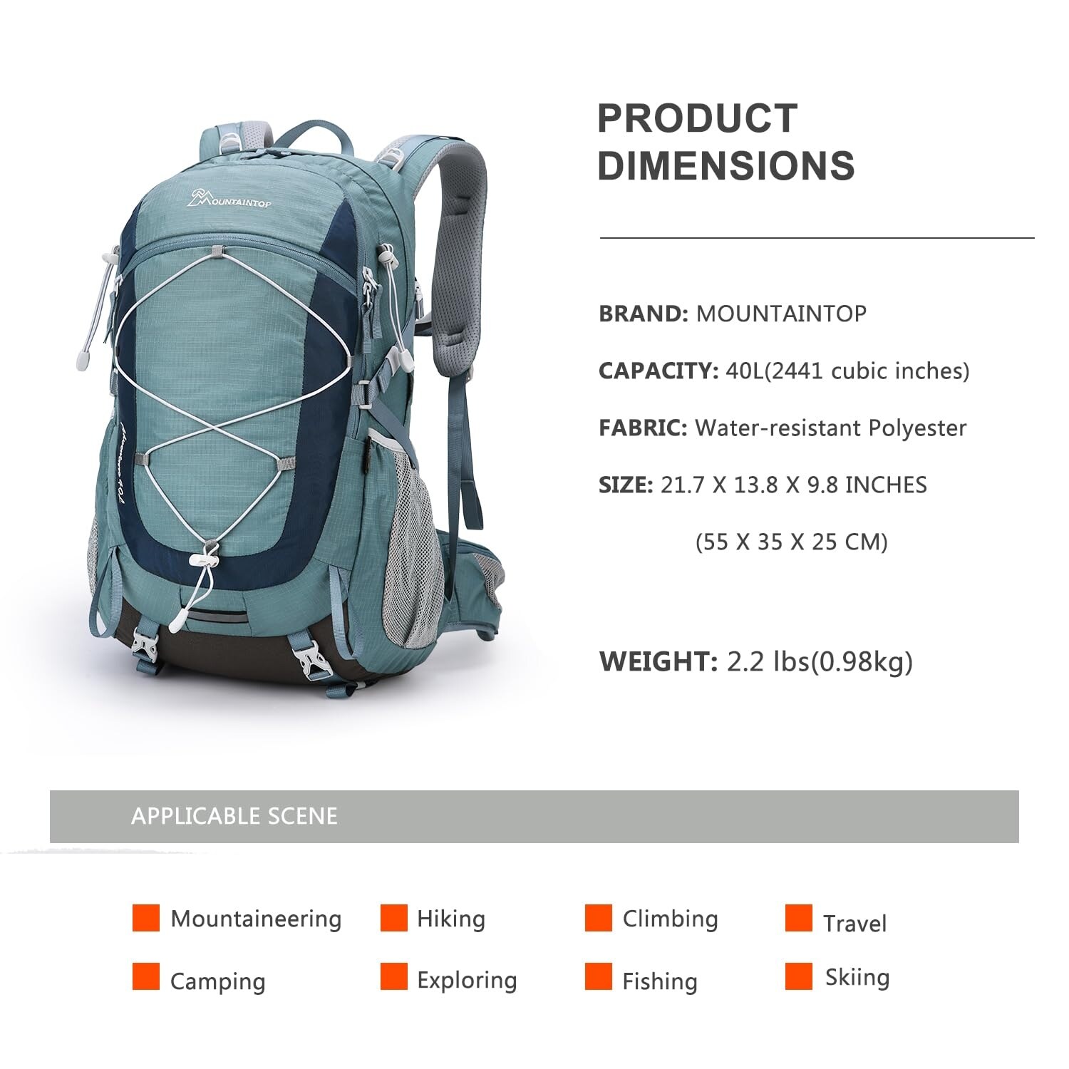 40L Hiking Backpack with Rain Covers for Backpacking, Camping, Cycling and Traveling - Overstock - 40325088 40L Hiking Backpack with Rain Covers for Backpacking, Camping, Cycling and Traveling - Overstock - 40325088