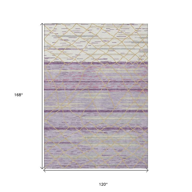 HomeRoots Striped Modern Rectangle Outdoor Rug