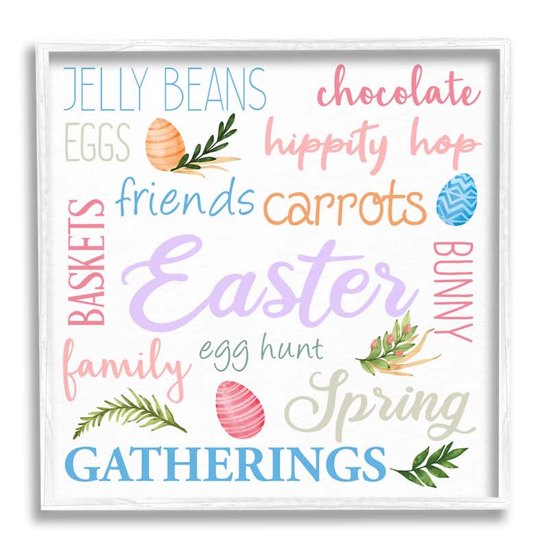 Stupell Festive Easter Activity Sign Patterned Eggs Motif Framed Wall Art - Multi-Color