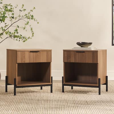 Middlebrook Designs Modern Fluted-Drawer Nightstand (Set of 2)