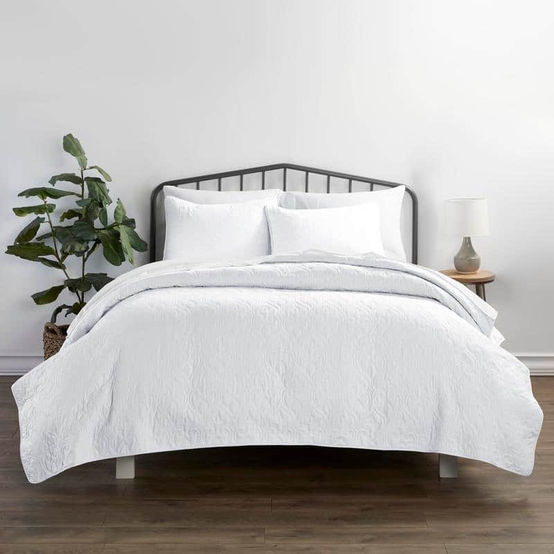 Soft Essentials Premium Ultra Soft Damask Pattern Quilted Coverlet Set
