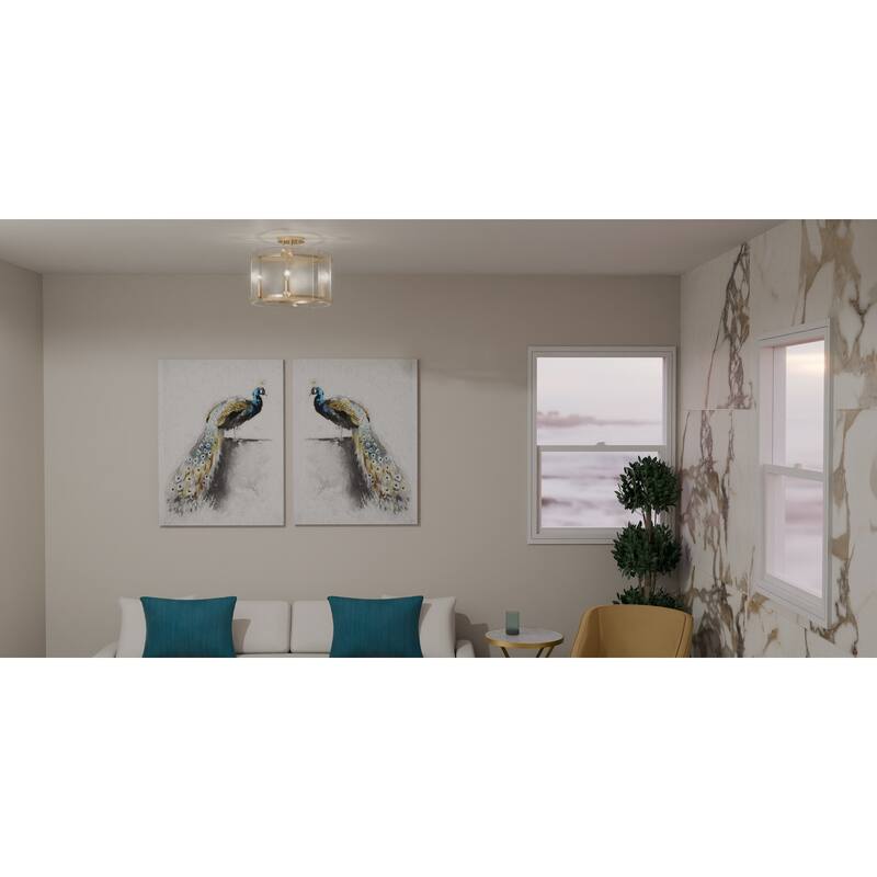 Jolie 4-Light Light Gold Semi-Flush Mount Light