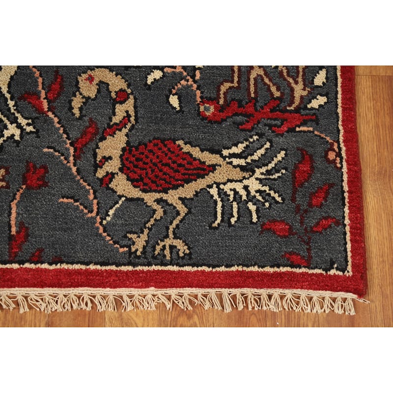 Animals Design Ziegler Oriental Rug Hand-Knotted Wool Carpet - 3'11" x 6'0"
