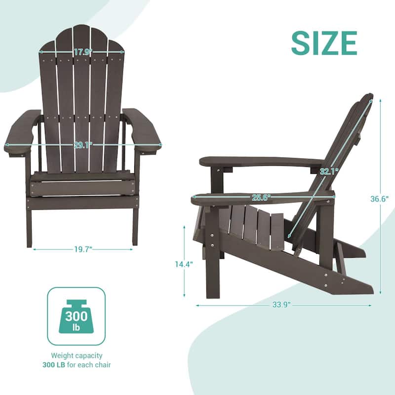 BONOSUKI Outdoor Faux Wood HIPS Patio Adirondack Chair